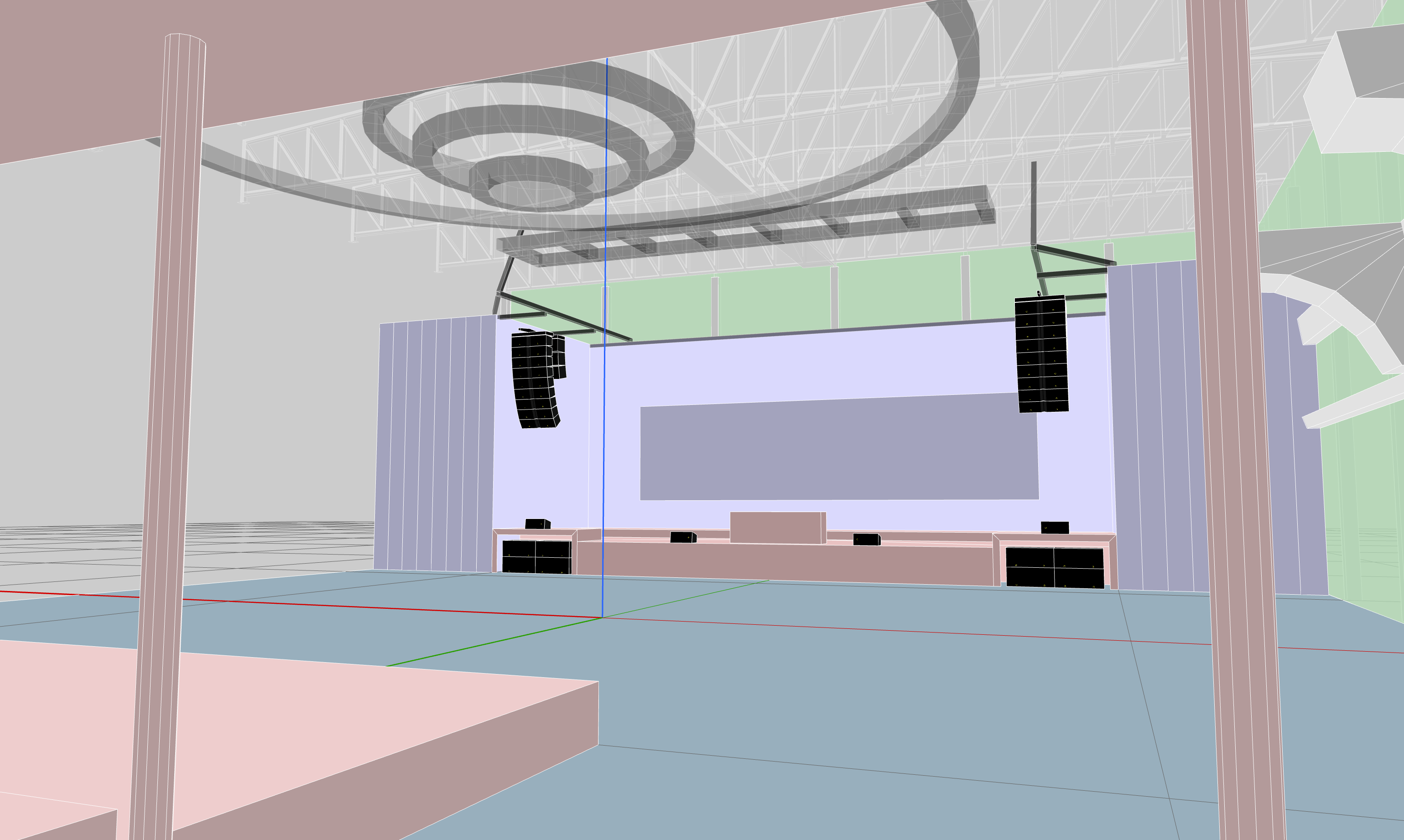 3D Model of sound system set up by L-Acoustics at Club Bone, Thailand