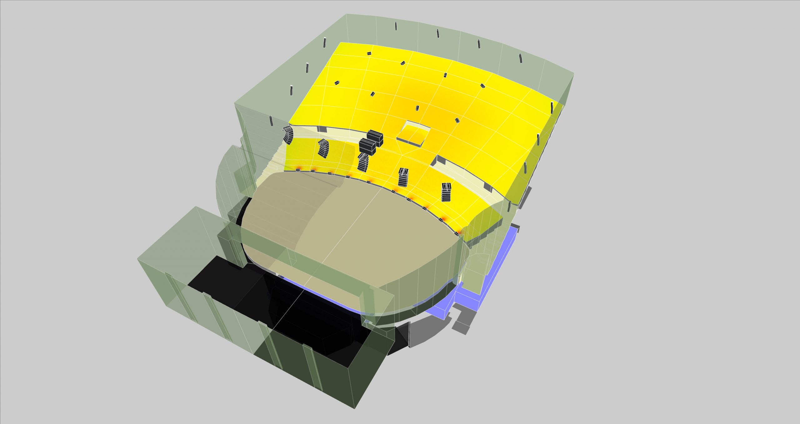 3D Model of sound system set up by L-Acoustics at the Evolutionary Arts Hackney (EartH)