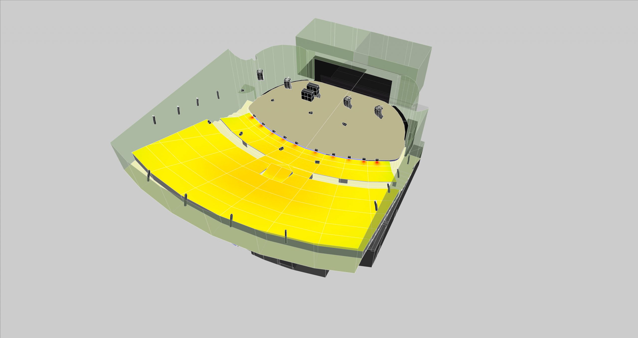 3D Model of sound system set up by L-Acoustics at the Evolutionary Arts Hackney (EartH)