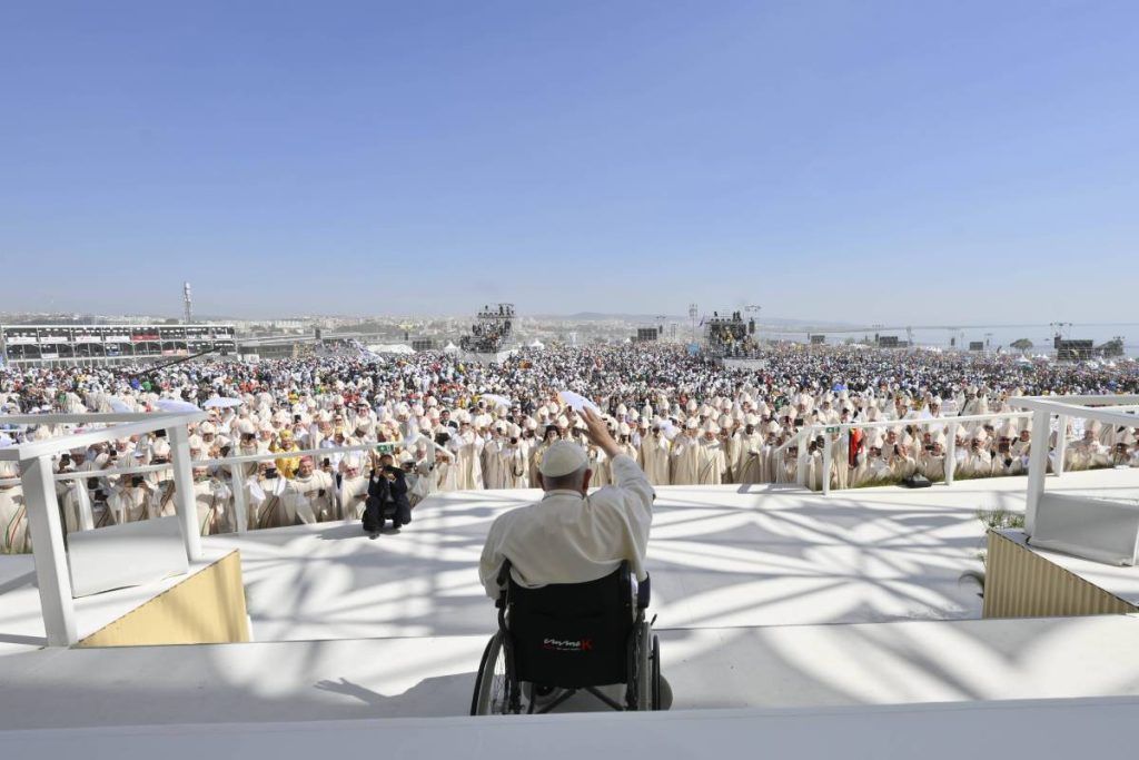 The Pope’s view of the 1.5 million-strong audience from the World Youth Day stage
