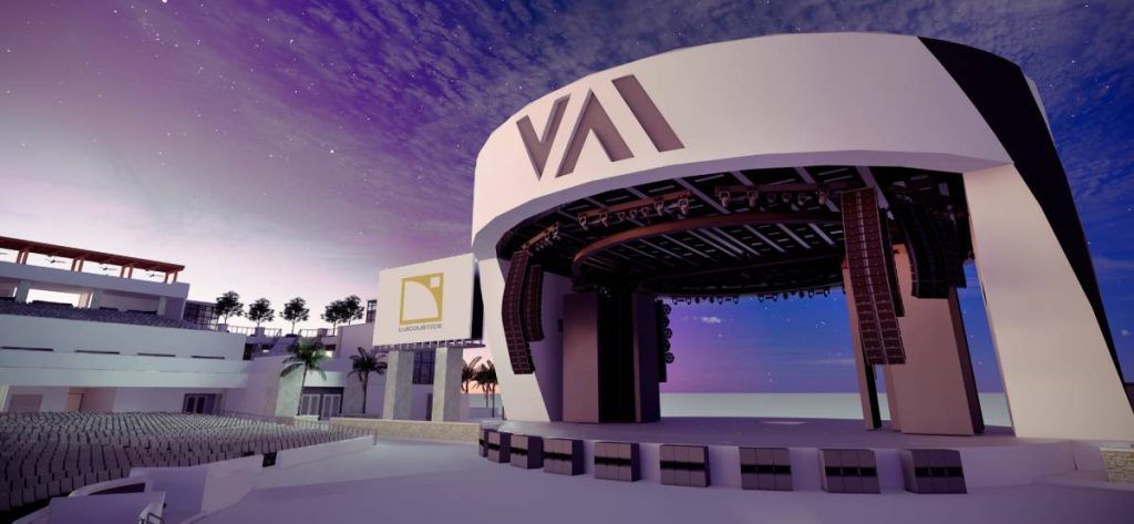 A render of the VAI Amphitheater at VAI Resort, set to open in 2025 with an L-Acoustics K1 professional PA system