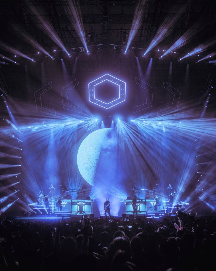ODESZA was joined by trumpet, trombone, and guitar players, a six-piece string section, and eight-piece drum line on the tour (photo credit: Julian Bajsel)