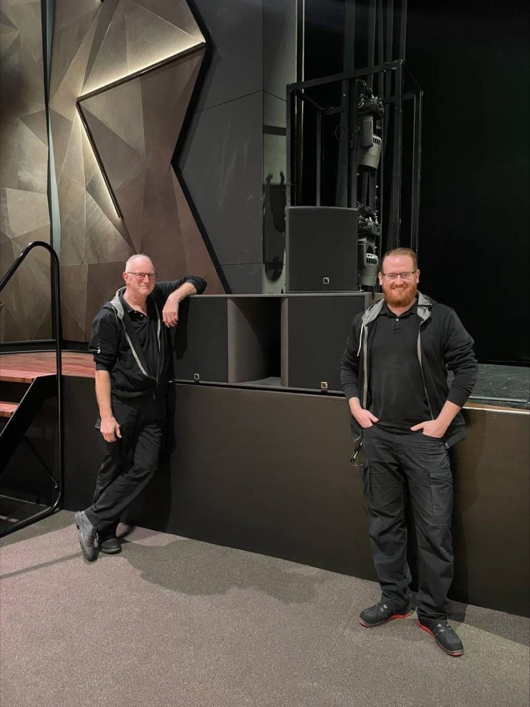 Audio Technicians Frans Grolle (left) and Jan Willen van Voorst (right) at Theatre Spant!