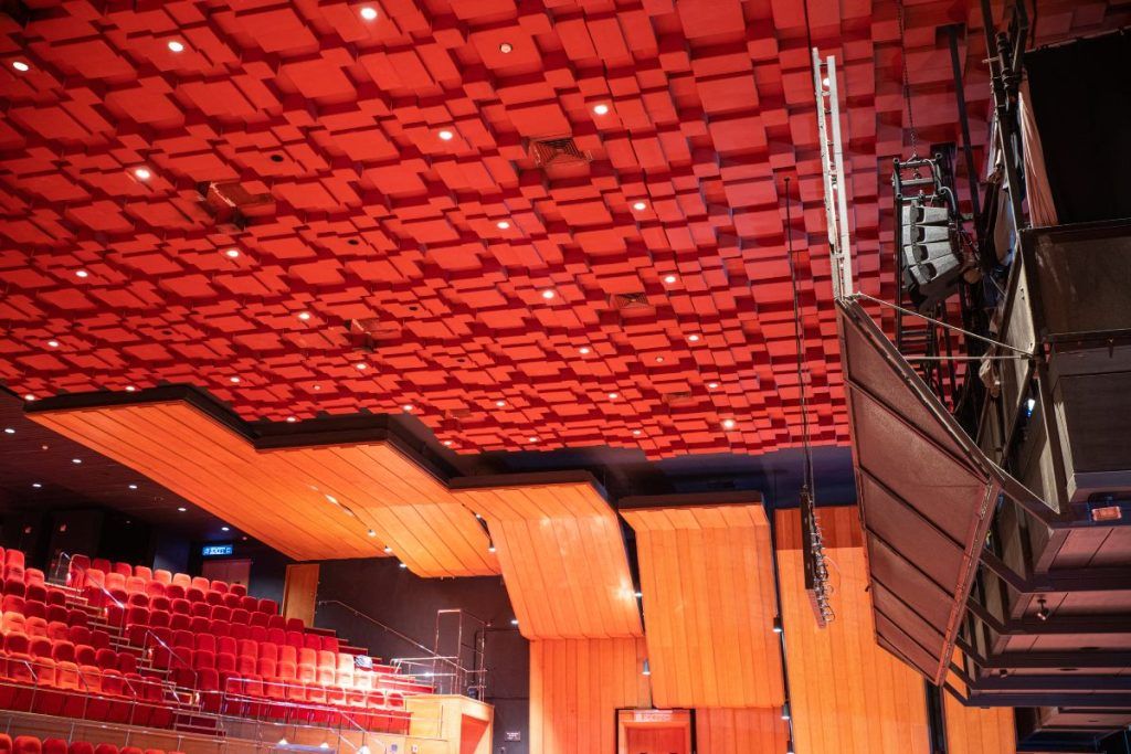 L-Acoustics Kiva II in an L-ISA immersive audio configuration are installed for the Grand Theatre delay system