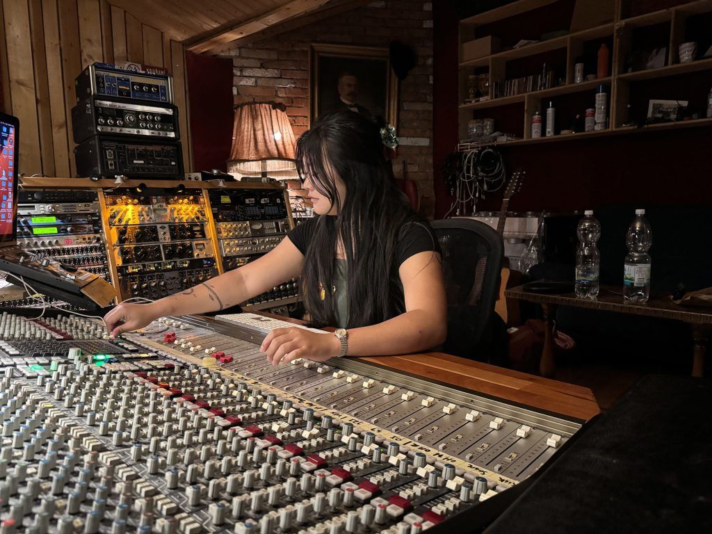 Jessica Luo working in the Blue Studio of Prague’s Faust Studios