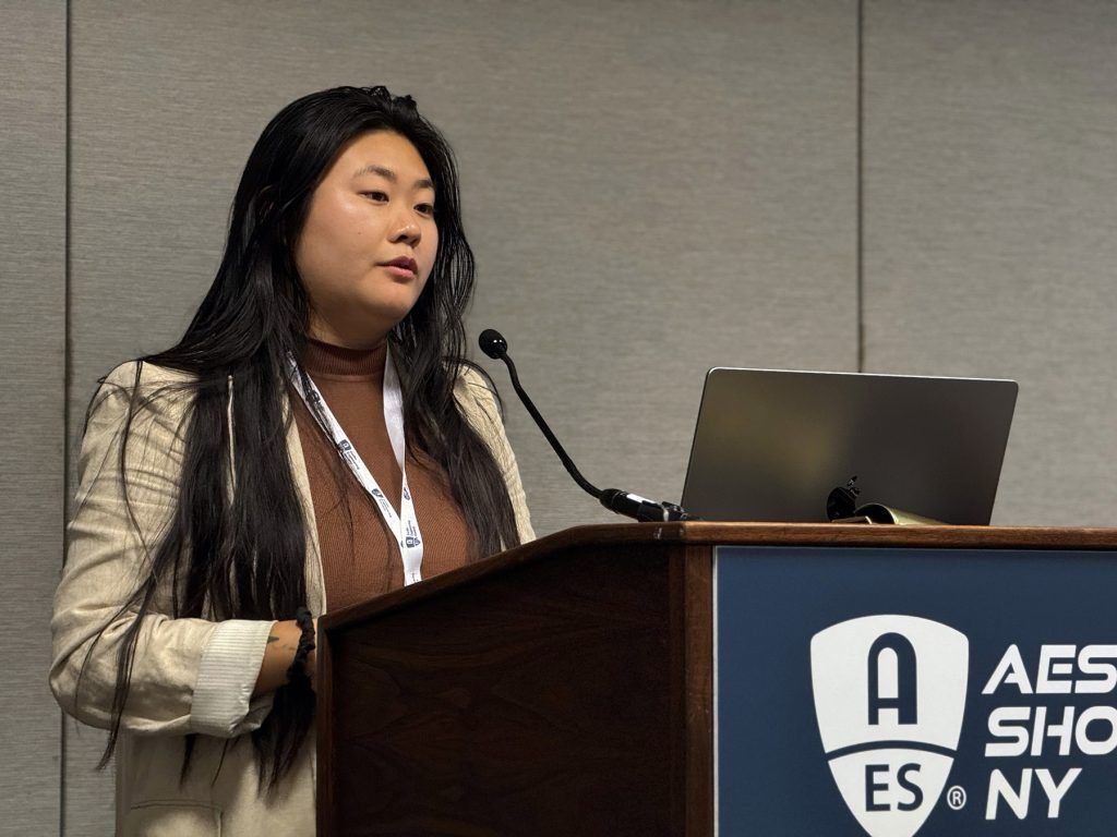 Jessica Luo presenting at this year’s Audio Engineering Society Convention in New York