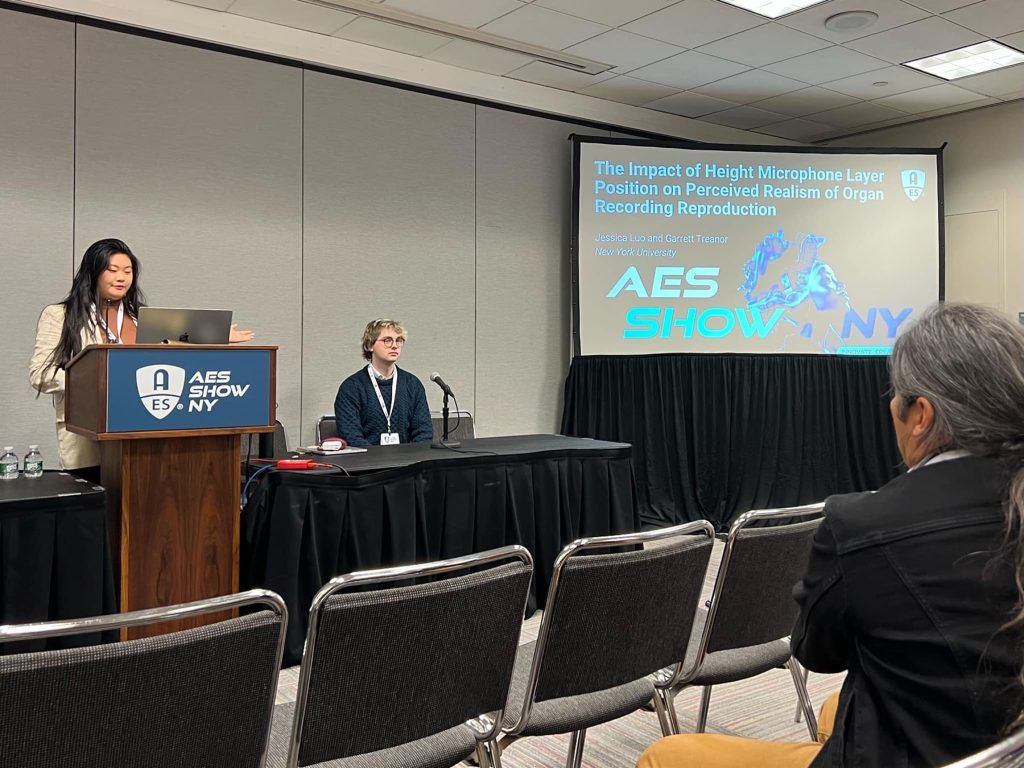 Jessica Luo presenting at this year’s Audio Engineering Society Convention in New York