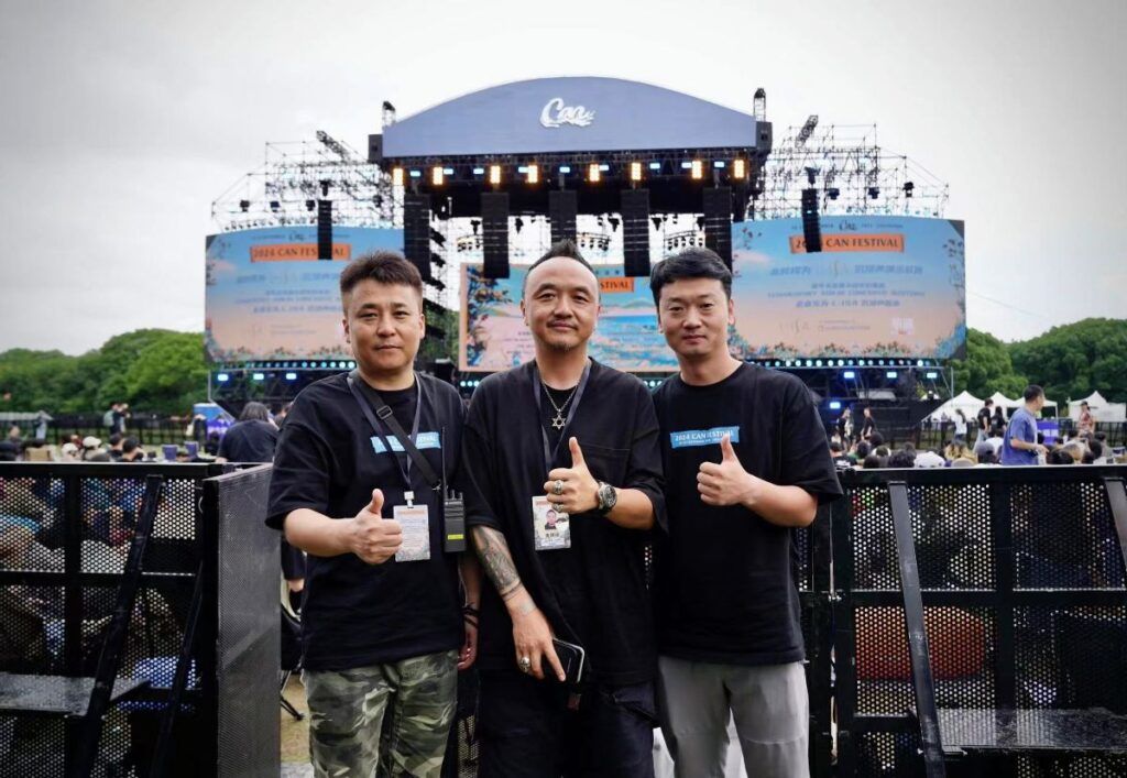 From left to right: Huang Yadong, Chief Producer of the CAN Festival; Wang Tiequn, Chief Sound Designer CAN Festival; Li Feng, Director of L-ISA Immersive Sound, RAC & Sound System Designer of Can Festival