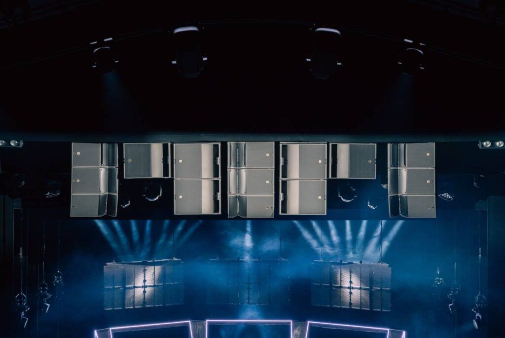 L-Acoustics A series speakers are compact yet powerful ensuring balanced sound distribution, while L-ISA technology enhances every element of the mix 